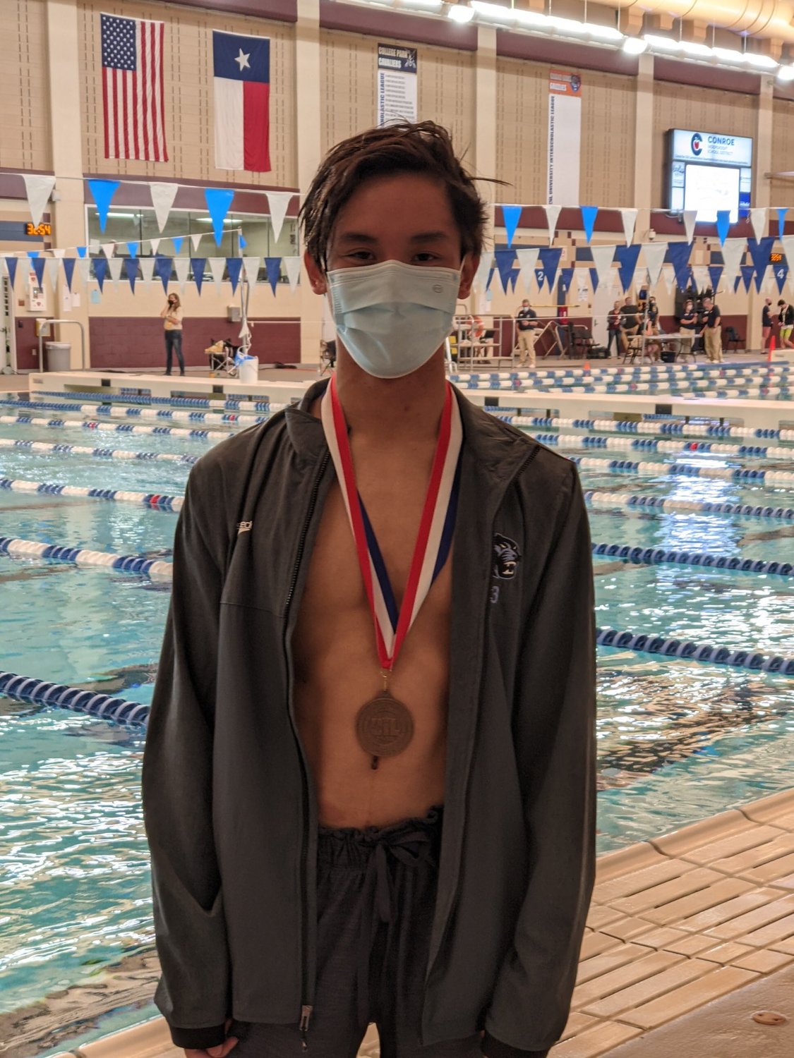 Paetow’s Alex Sombero finished third in the 100 backstroke at the District 21-5A swim championships on Friday, Jan. 29, in Conroe.