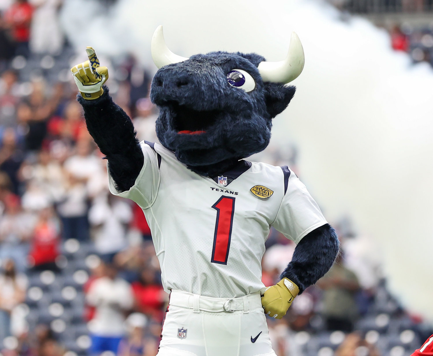 Houston Texans mascot Toro before the start of an NFL game between the Houston Texans and the Jacksonville Jaguars on September 12, 2021 in Houston, Texas.