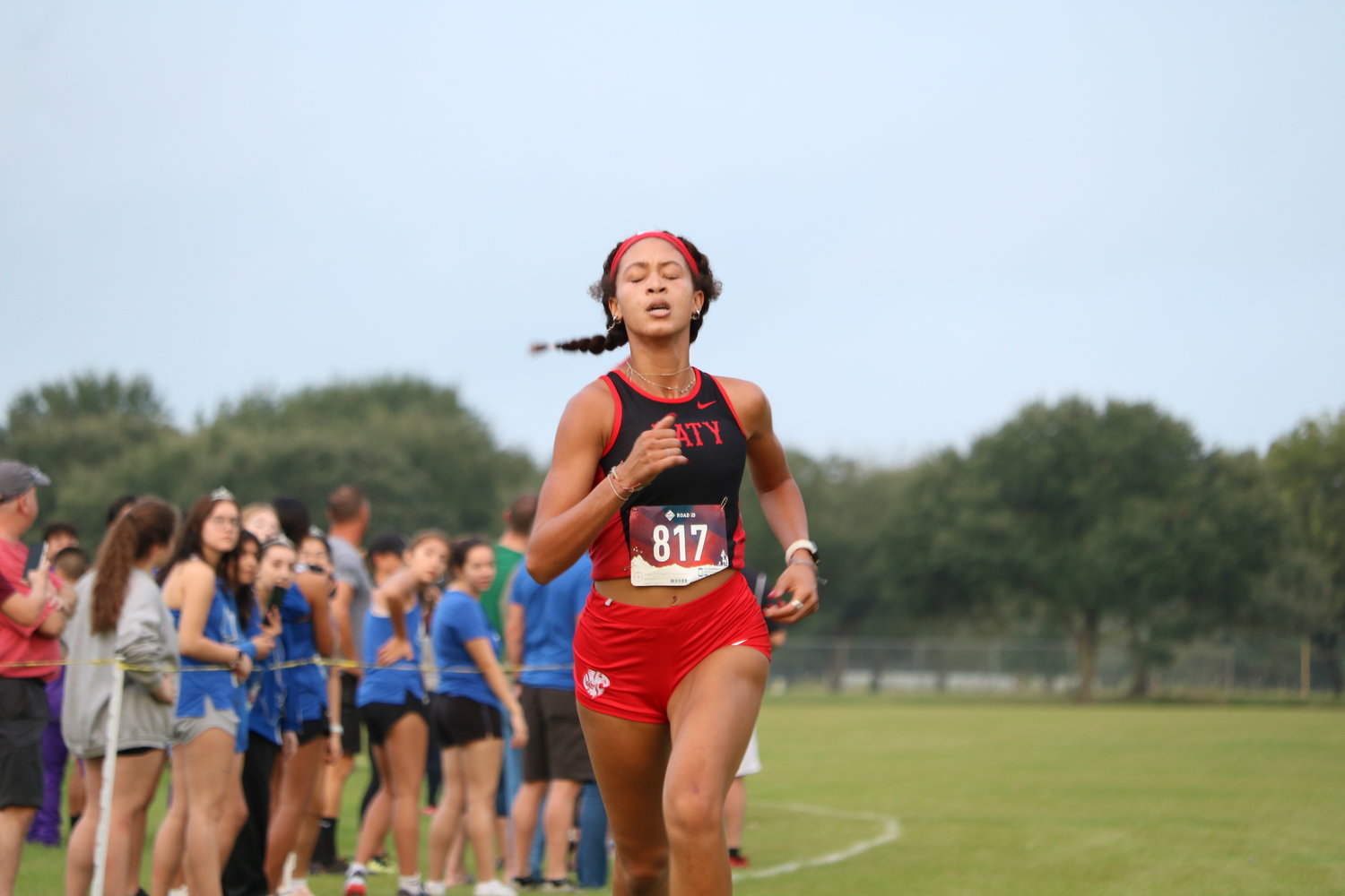 Isabella Rubio races towards the finish during Tuesday's District 19-6A meet at Paul Rushing Park.