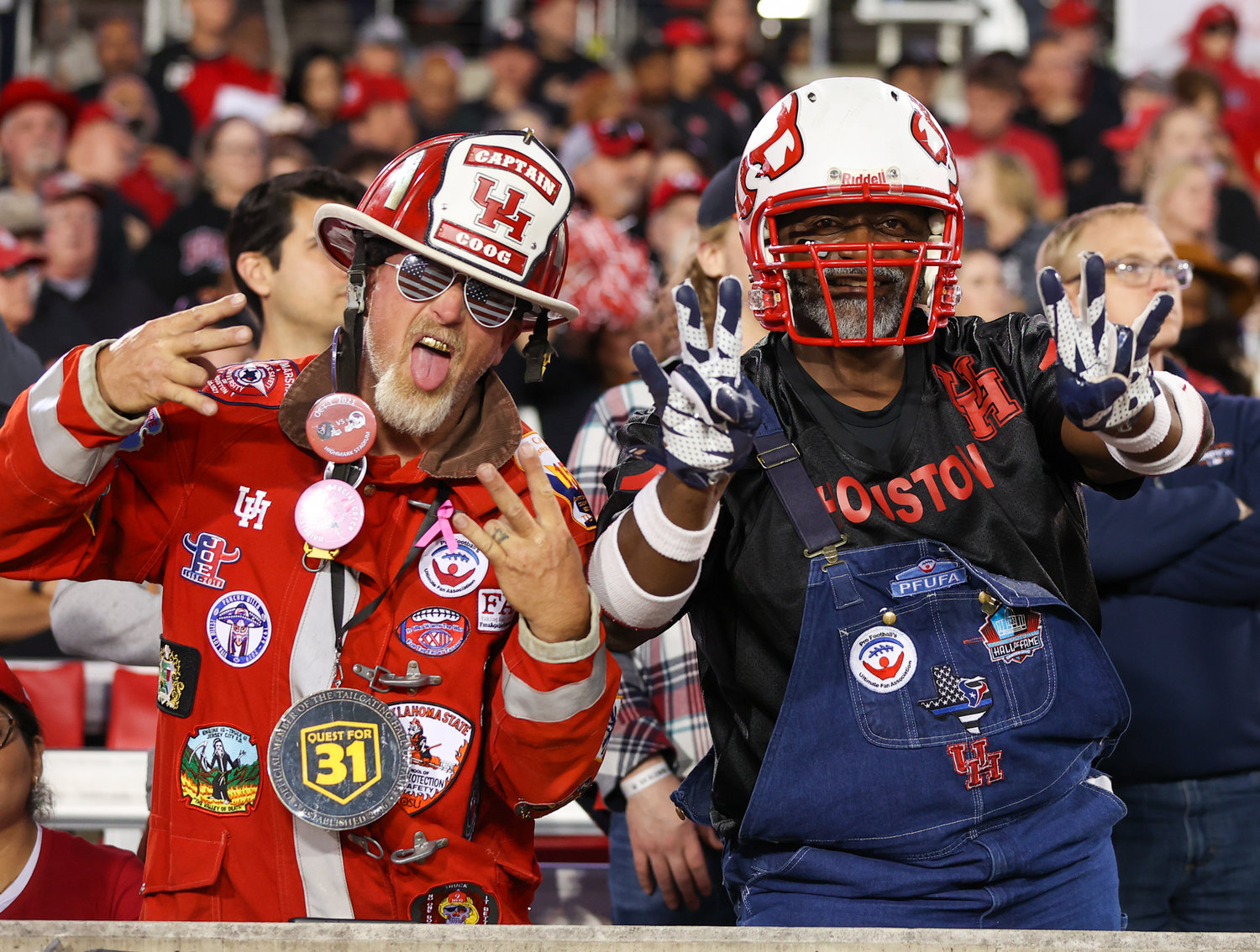 Houston Cougars fans during an NCAA football game between Houston and SMU on October 30, 2021 in Houston, Texas.