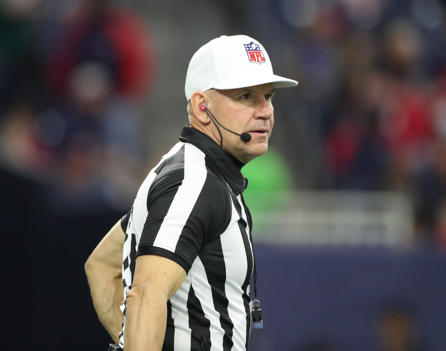 Referee Clete Blakeman (34) during an NFL game between the Houston Texans and the New York Jets on November 28, 2021 in Houston, Texas. The Jets won, 21-14