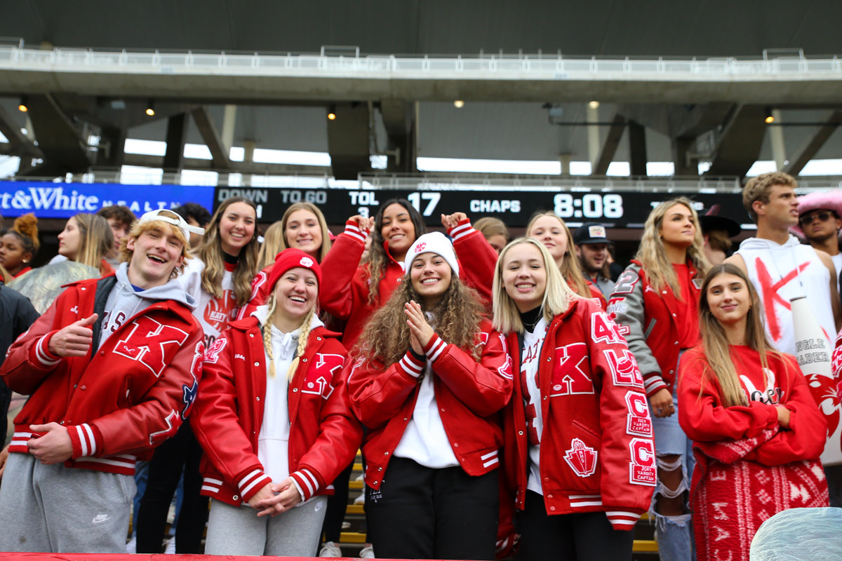Katy Tigers students during the Class 6A Division II state semifinal  game between Katy and Westlake on December 11, 2021 in Waco, Texas.