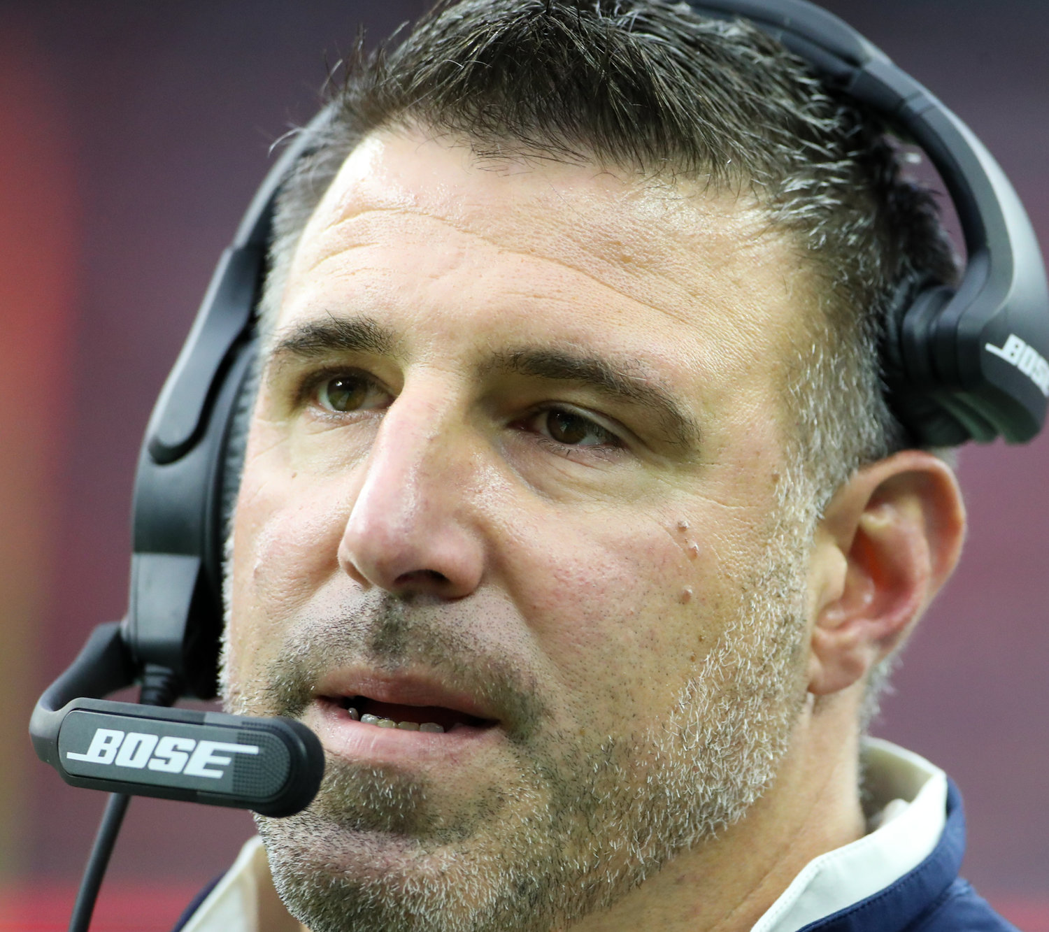 Tennessee Titans head coach Mike Vrabel during an NFL game between the Texans and the Titans on Jan. 9, 2022 in Houston, Texas.