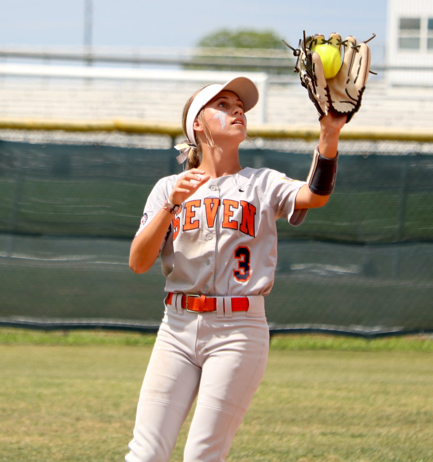 Makinzie Stutts makes a catch during a Class 6A Regional Quarterfinal game between Seven Lakes and George Ranch at the George Ranch softball field.
