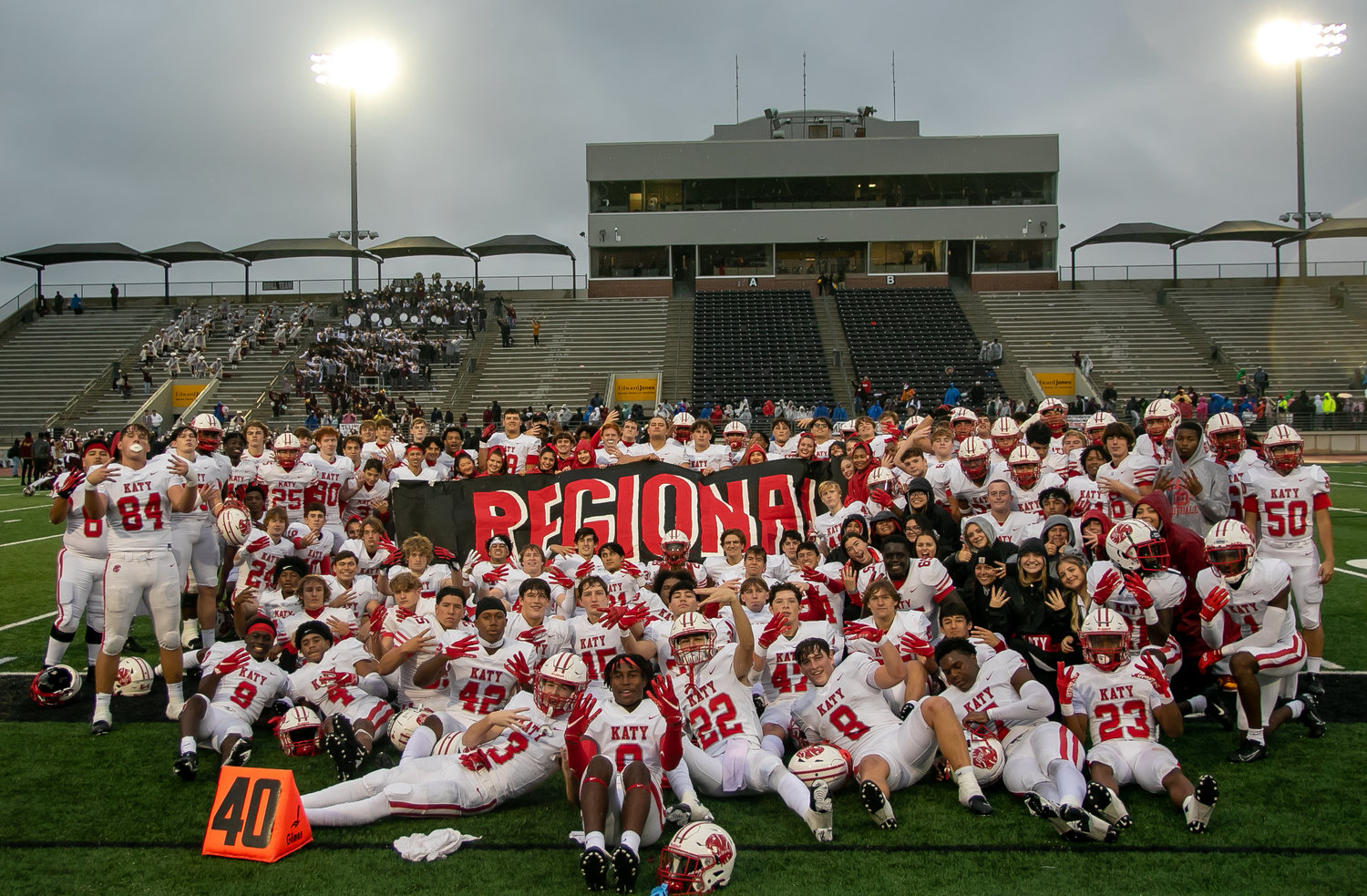 Katy poses for a photo after Friday's Class 6A-Divison II Region III Semifinal at Turner Stadium.
