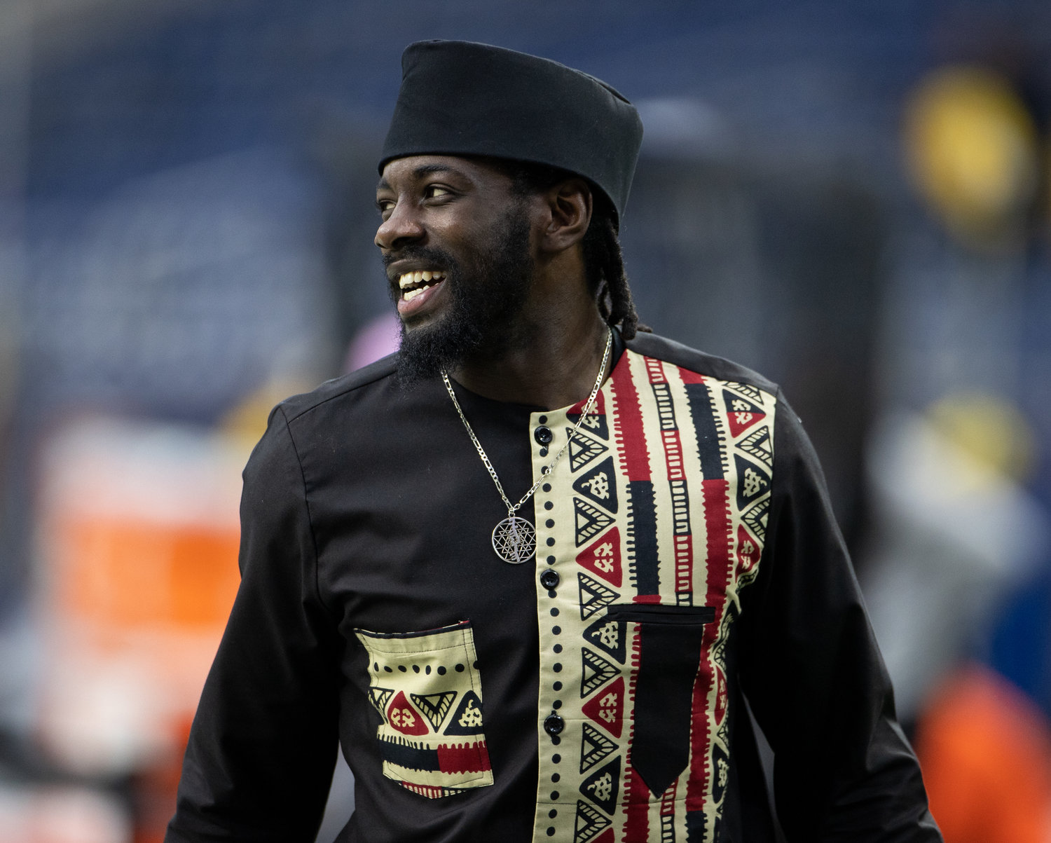 Cleveland Browns linebacker Jeremiah Owusu-Koramoah (28) arrives at NRG Stadium ahead of an NFL game between the Houston Texans and the Cleveland Browns on Dec. 4, 2022, in Houston. The Browns won, 27-14.