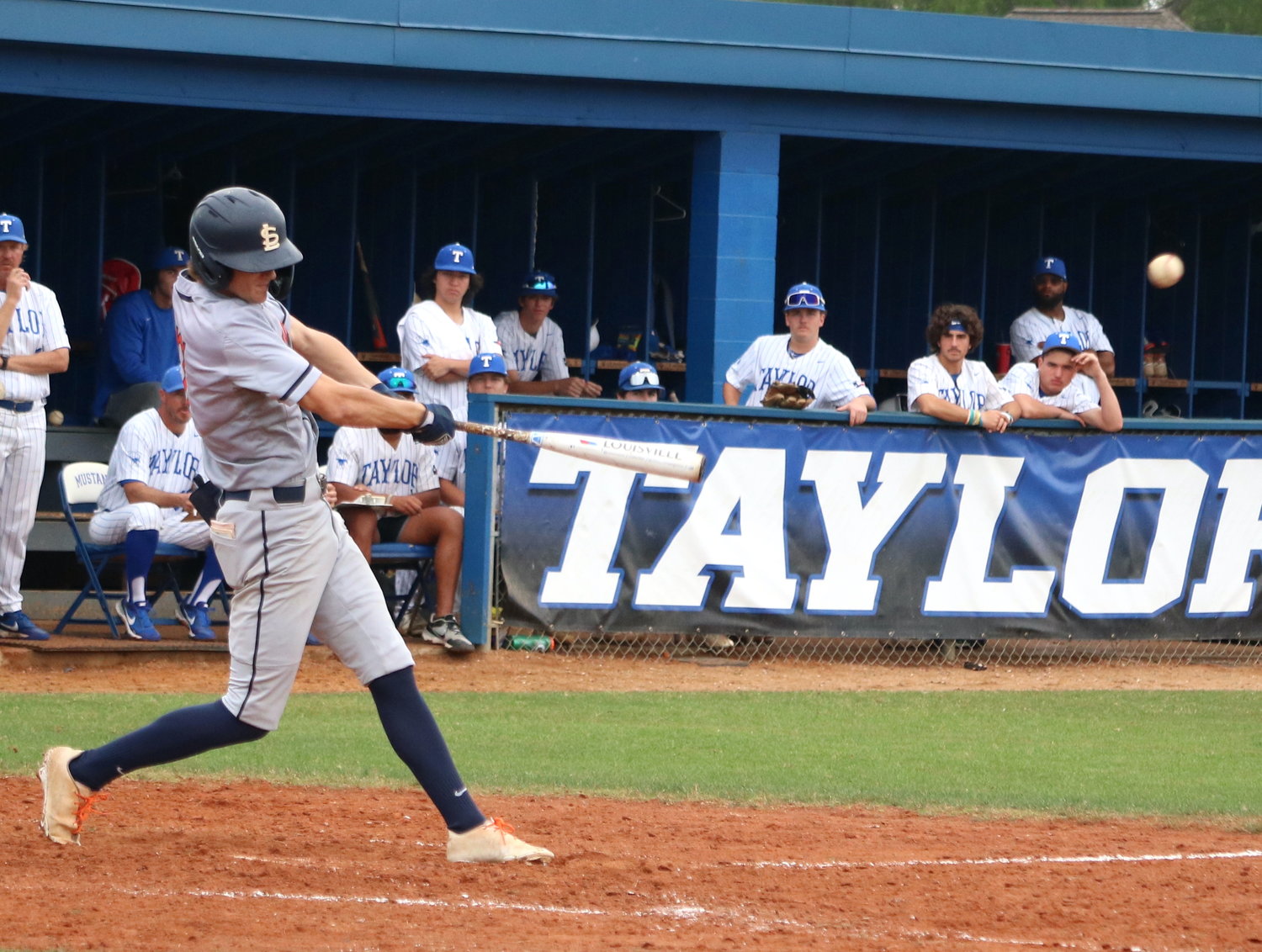 Taylor Tiedt hits during Thursday's game between Taylor and Seven Lakes at the Taylor baseball field.