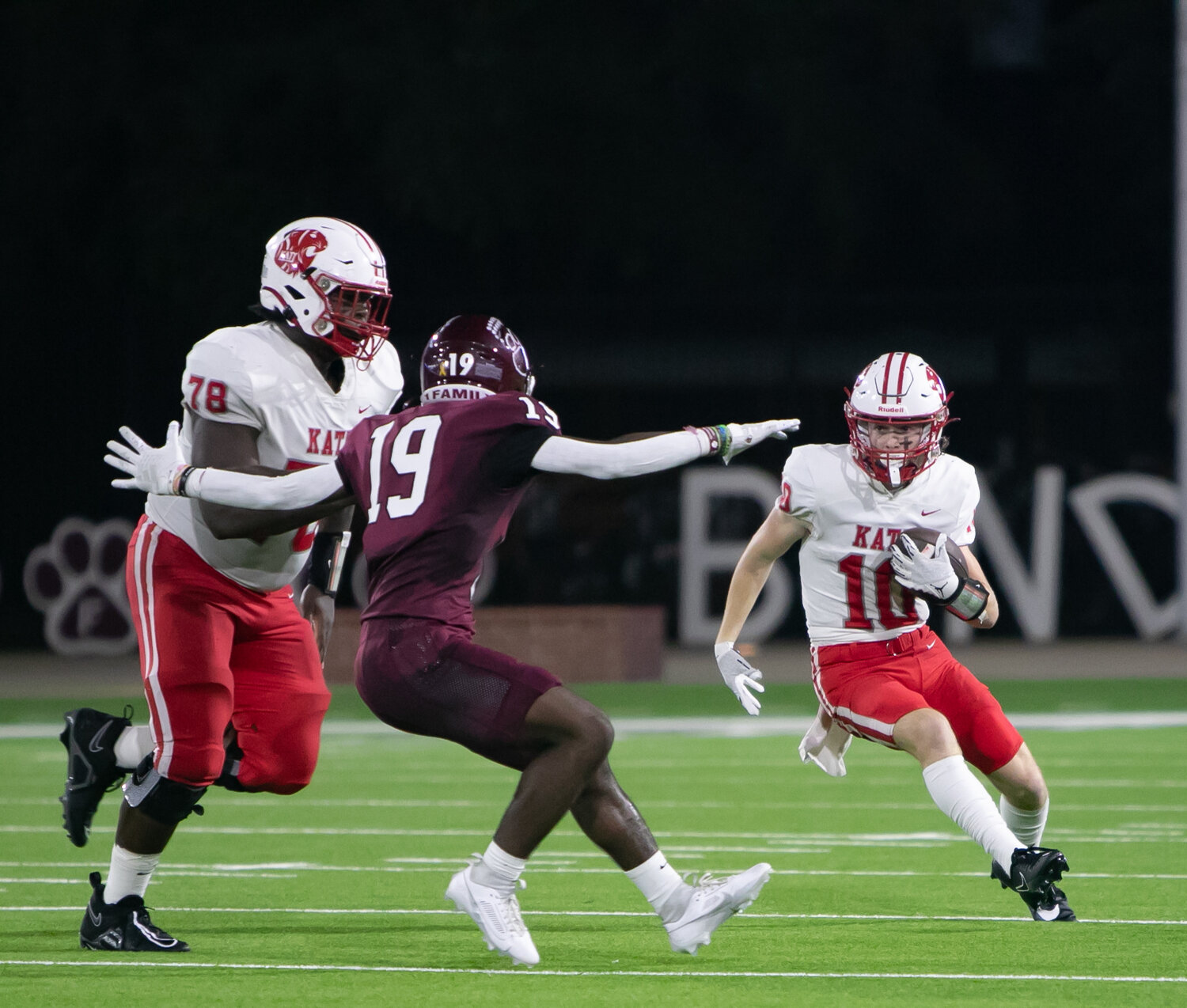 Oliver Ginn cuts upfield during Friday's area round game between Katy and Cy-Fair at the Berry Center in Cypress.