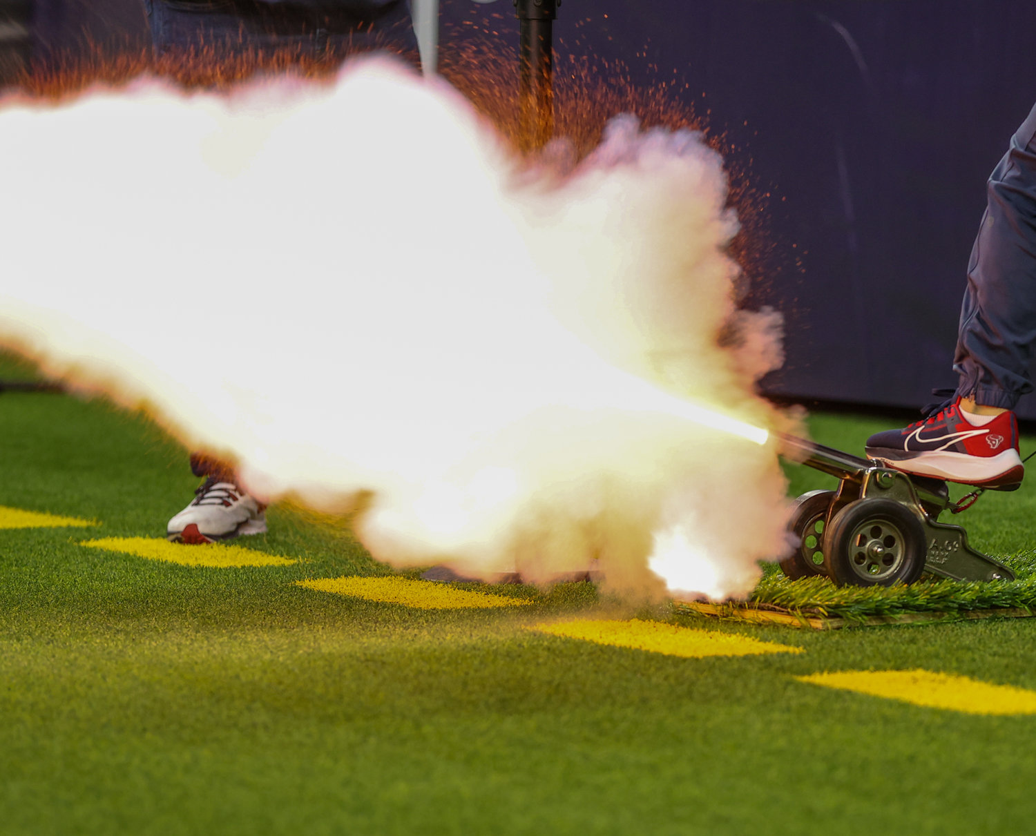 The cannon fires after an LSU touchdown during the fourth quarter of the TaxAct Texas Bowl on Jan. 4, 2022 in Houston, Texas.