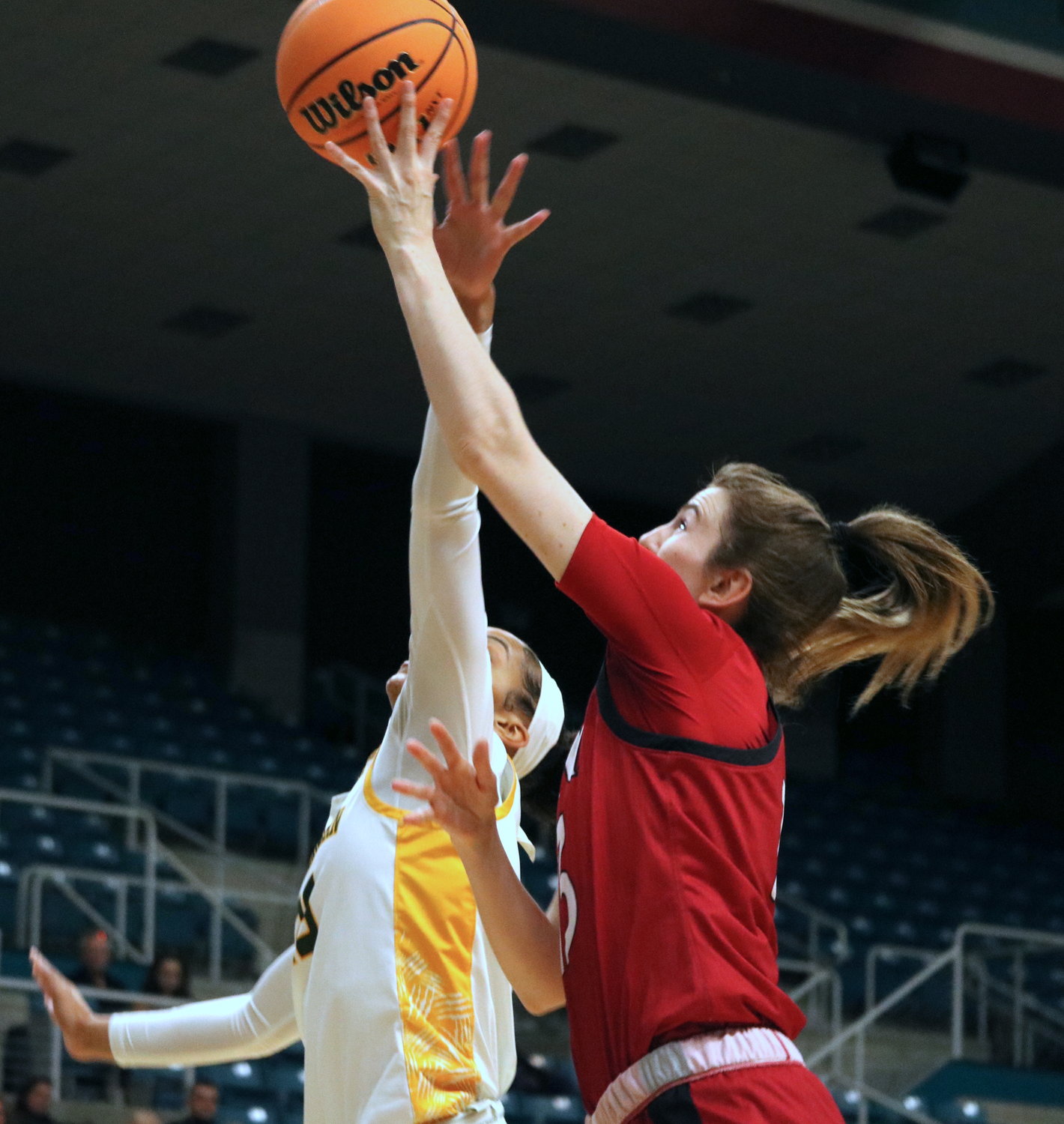 Chloe Storer shoots a layup during Sunday’s Southland Tournament Final at the Merrell Center between the University of Incarnate Word and Southeastern Louisiana.